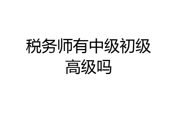 税务师有中级初级高级吗