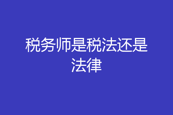 税务师是税法还是法律