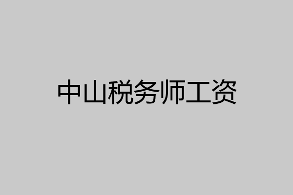 中山税务师工资