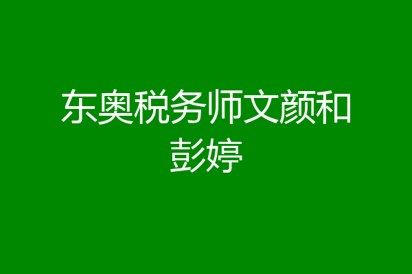 东奥税务师文颜和彭婷