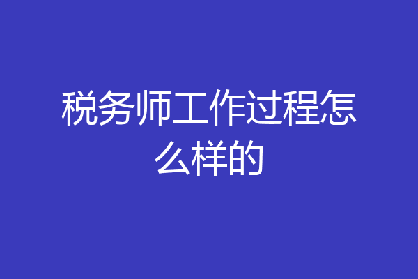 税务师工作过程怎么样的