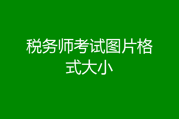 税务师考试图片格式大小
