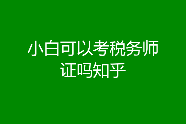 小白可以考税务师证吗知乎