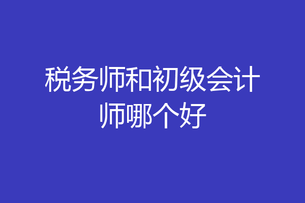税务师和初级会计师哪个好