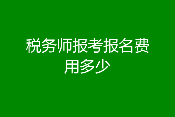 税务师报考报名费用多少