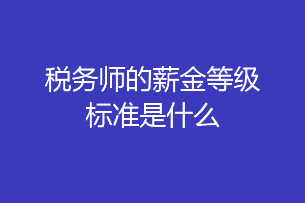 税务师的薪金等级标准是什么