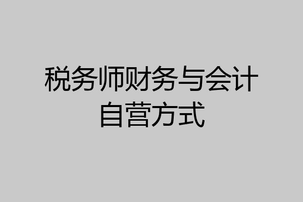税务师财务与会计自营方式