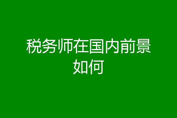税务师在国内前景如何