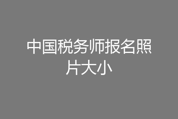 中国税务师报名照片大小