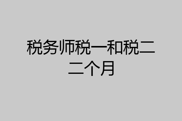 税务师税一和税二二个月