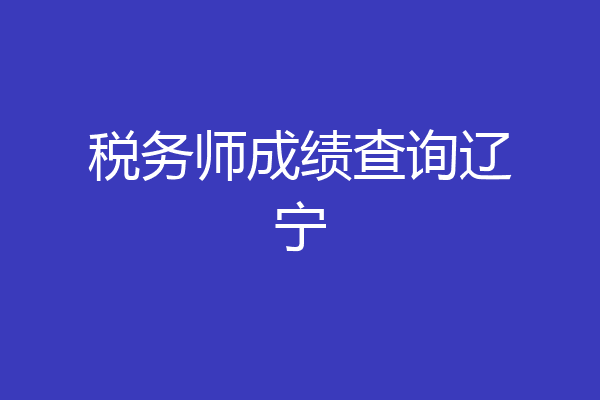 税务师成绩查询辽宁