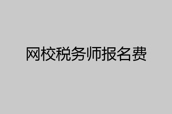 网校税务师报名费