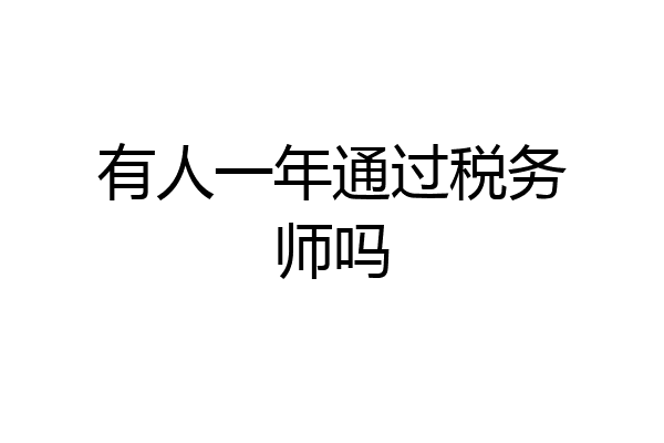 有人一年通过税务师吗