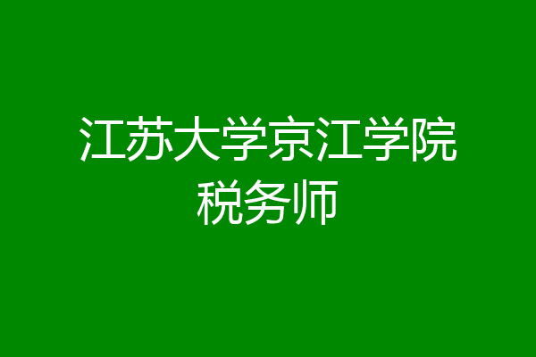 江苏大学京江学院税务师