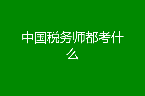 中国税务师都考什么
