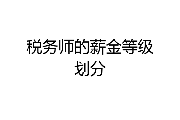 税务师的薪金等级划分