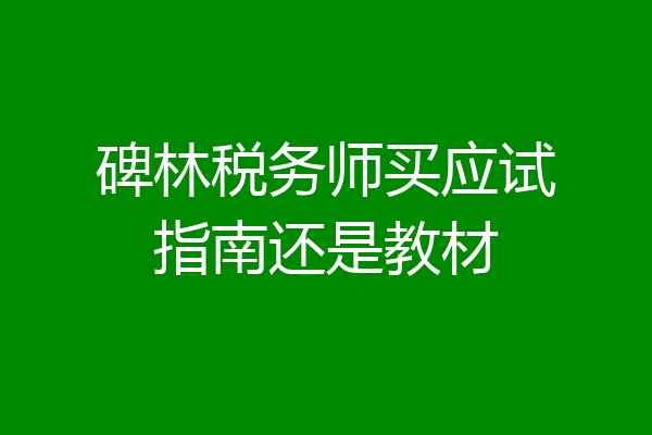 碑林税务师买应试指南还是教材