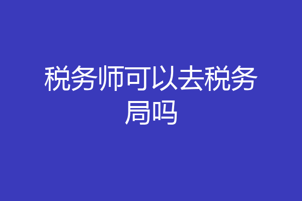 税务师可以去税务局吗