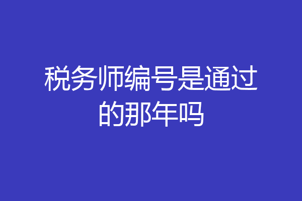 税务师编号是通过的那年吗