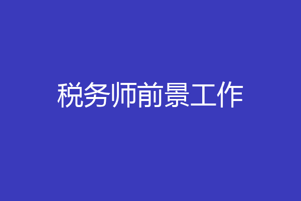 税务师前景工作