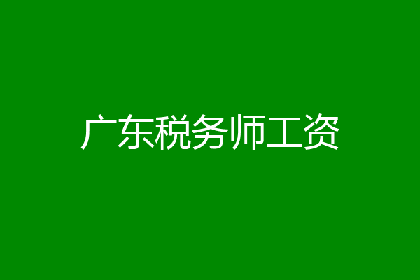 广东税务师工资