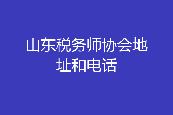 山东税务师协会地址和电话