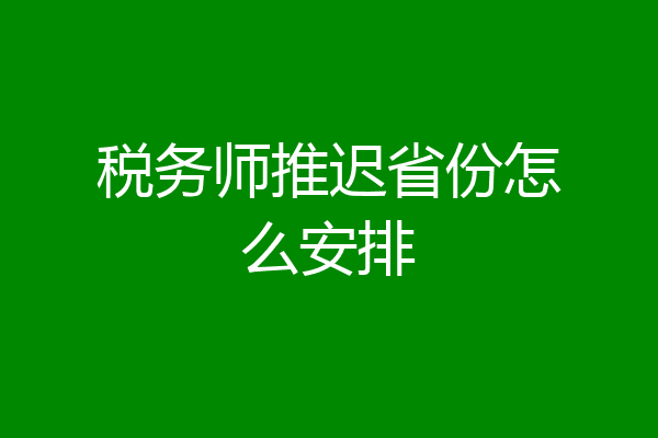 税务师推迟省份怎么安排