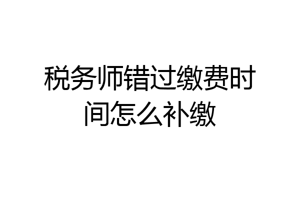 税务师错过缴费时间怎么补缴