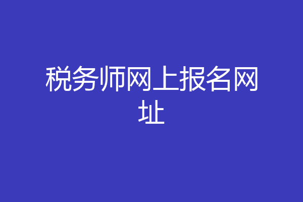 税务师网上报名网址