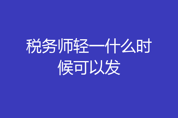 税务师轻一什么时候可以发