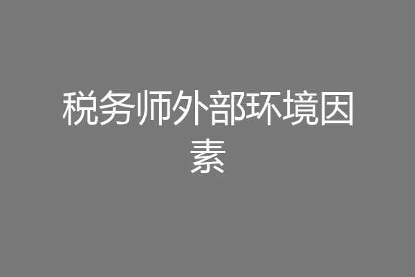 税务师外部环境因素