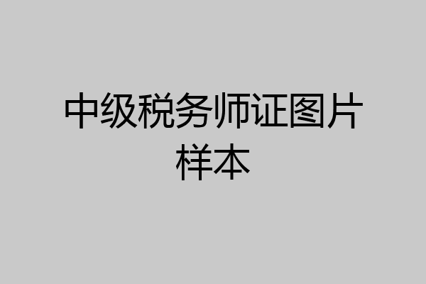 中级税务师证图片样本