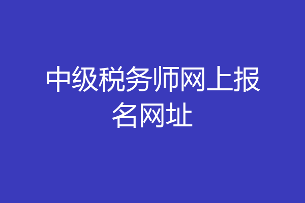 中级税务师网上报名网址