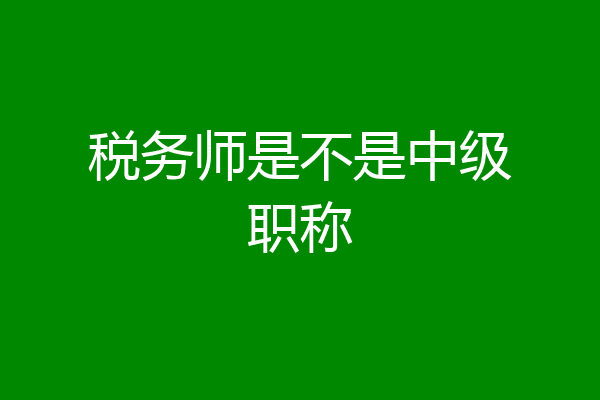 税务师是不是中级职称