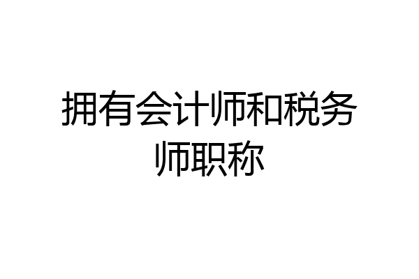 拥有会计师和税务师职称