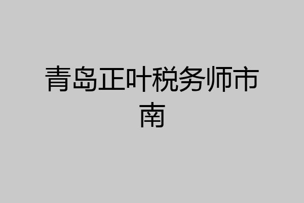 青岛正叶税务师市南