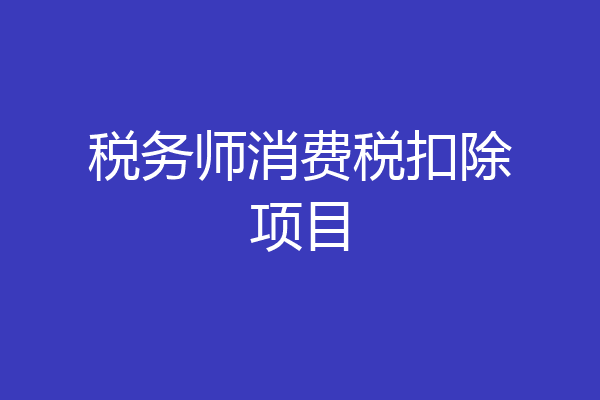 税务师消费税扣除项目