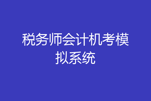 税务师会计机考模拟系统