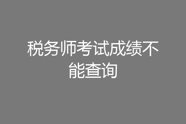 税务师考试成绩不能查询