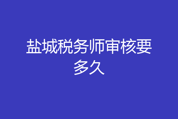盐城税务师审核要多久