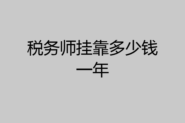 税务师挂靠多少钱一年