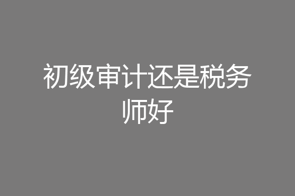 初级审计还是税务师好