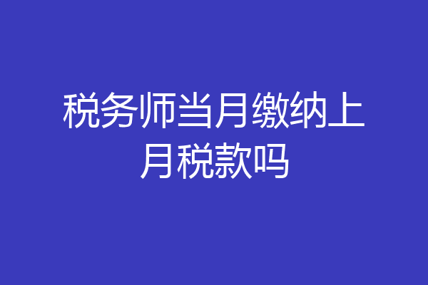 税务师当月缴纳上月税款吗