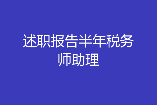述职报告半年税务师助理