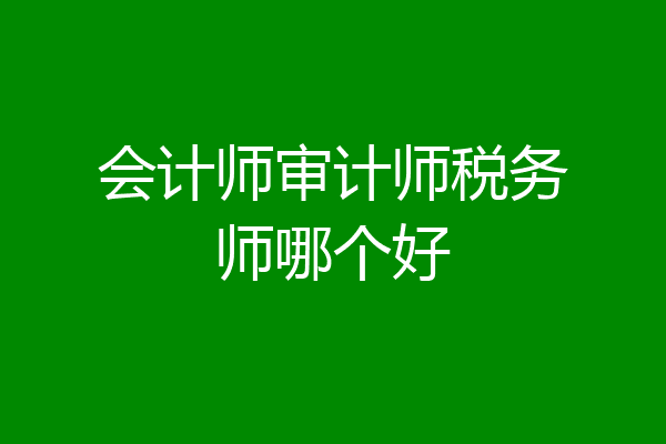 会计师审计师税务师哪个好