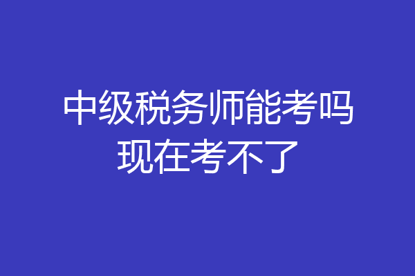 中级税务师能考吗现在考不了