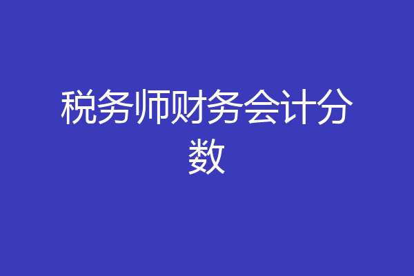 税务师财务会计分数