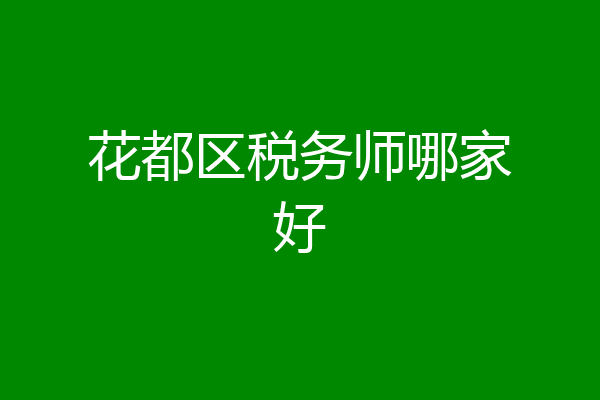 花都区税务师哪家好