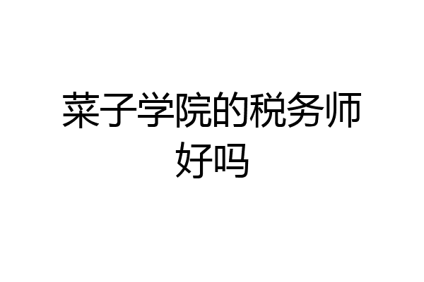 菜子学院的税务师好吗