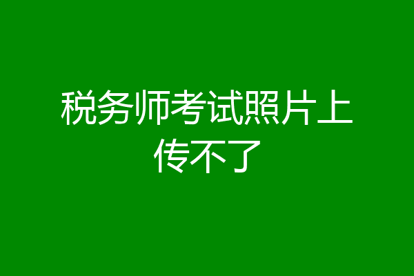 税务师考试照片上传不了